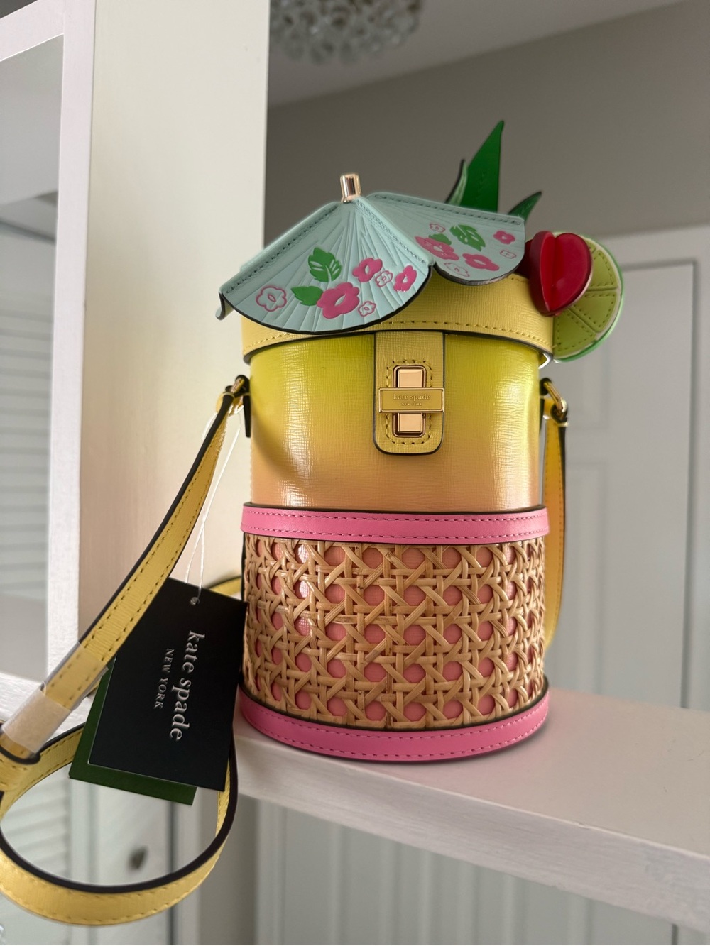 kate spade new york playa ombre leather 3d drink crossbody
